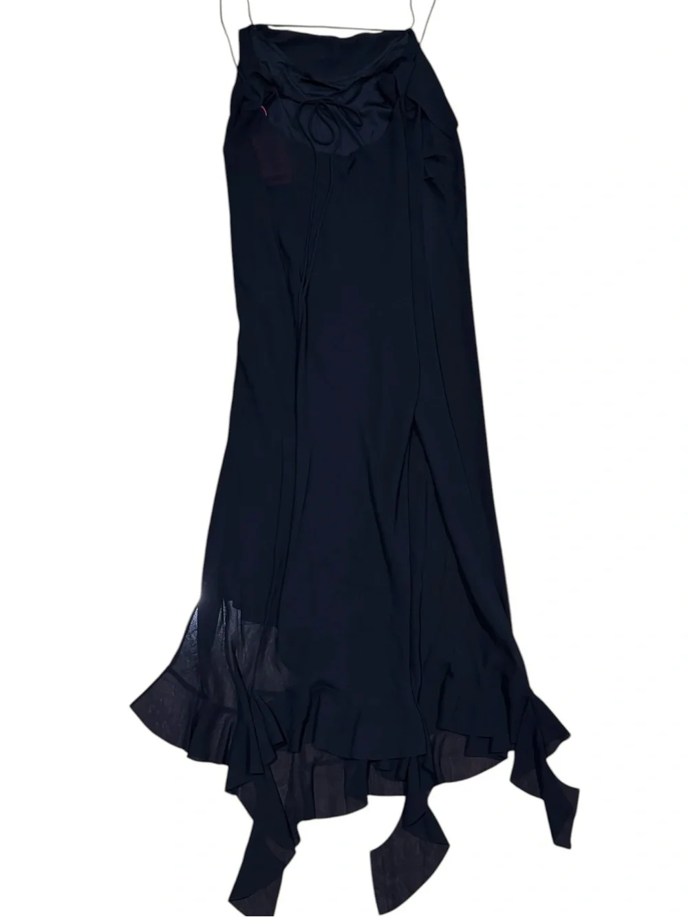 HUGO Hugo Boss Sz 12 Dress Kamani sleeveless midi asymmetrical Shift Black Goth - Picture 6 of 14
